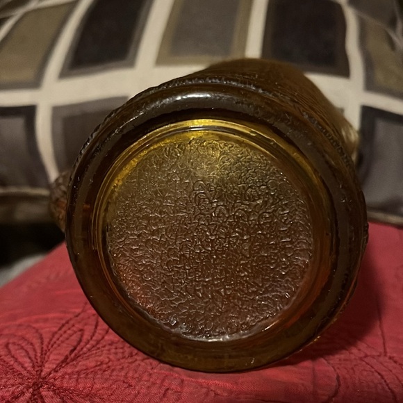 vintage textured glass pitcher,honey gold amber glass, Anchor Hocking Soreno - Picture 3 of 4